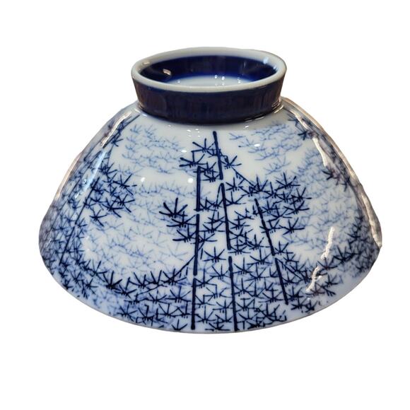 Matching Set (12) ASIAN Bamboo Porcelain Rice Bowls/2 Sushi Plates/1 Vase - Picture 6 of 16